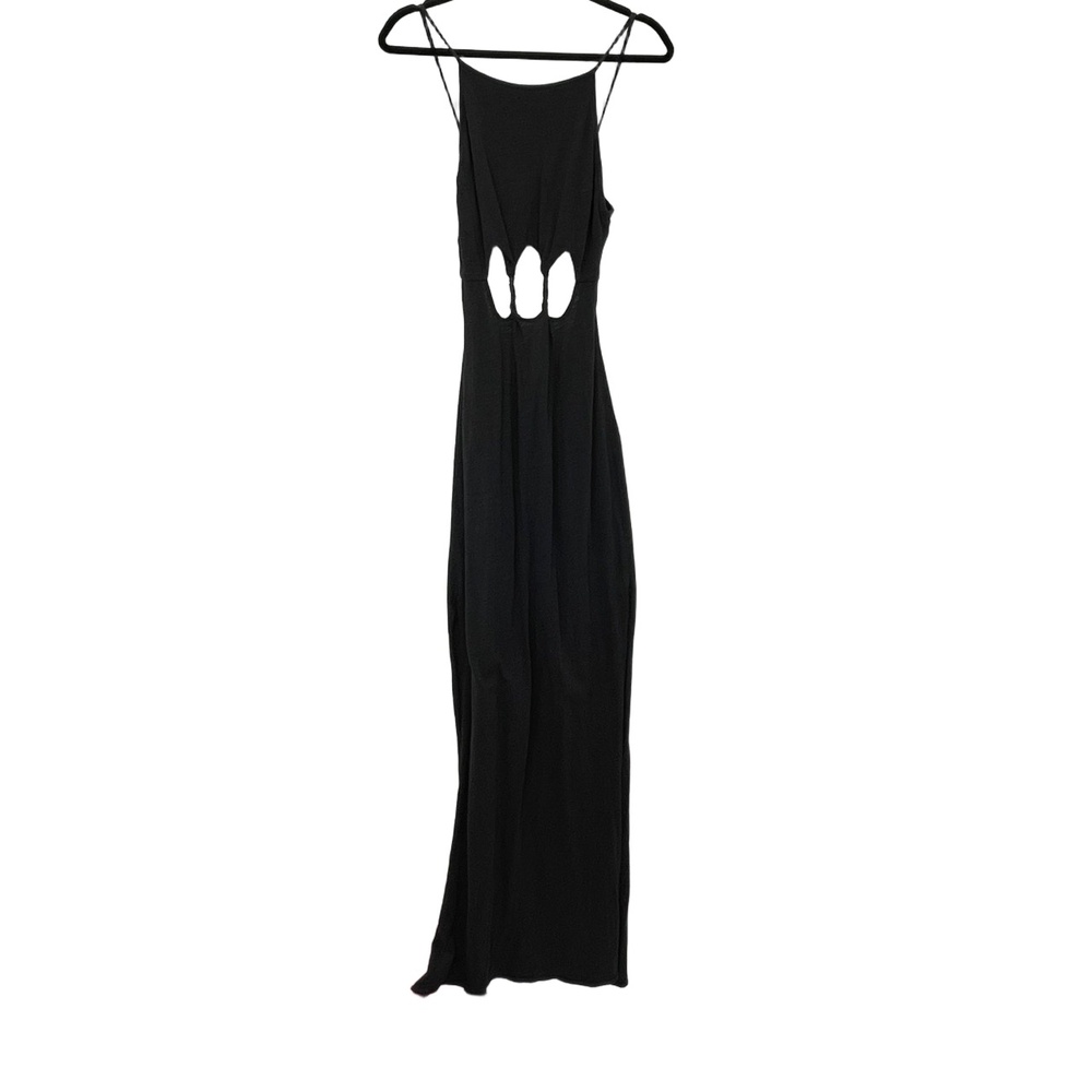 Free People Beach Women's Gray Cutout Twisted Spaghetti Strap Maxi Dress S/P - Picture 2 of 8